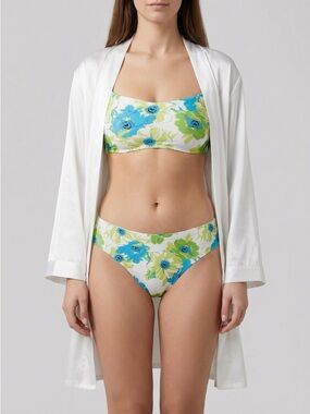 aerie Floral Bandeau Bikini Briefs in Blue & Green